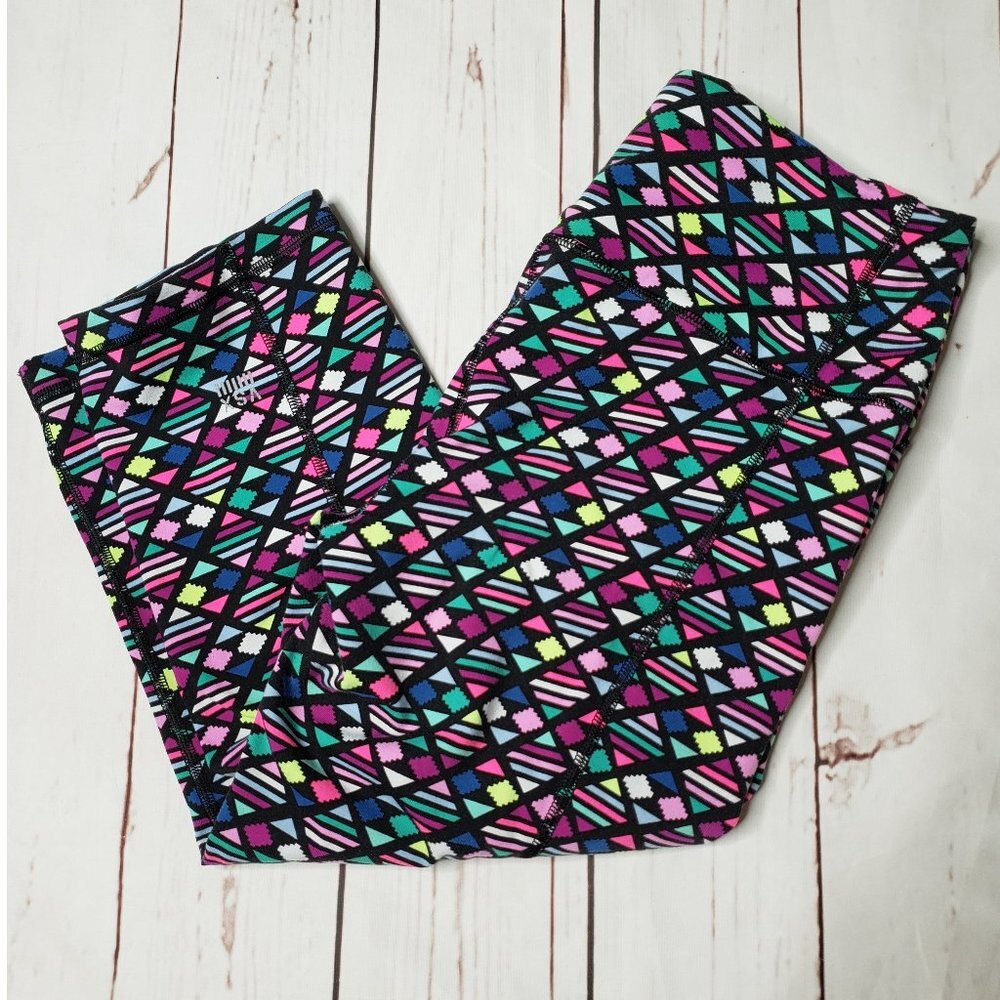 Victoria's Secret Sport VSX Knockout Capri‎ Crop Leggings Multicolor Small Retro
